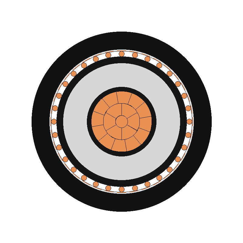 Medium Voltage Cable N2XS2Y CU/XLPE/CWS/PE